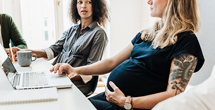 pregnant woman at work