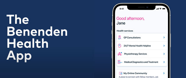 Benenden Health App video thumbnail image.